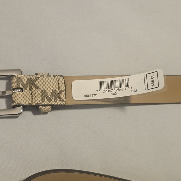 Michael Kors Women’s Belt Fanny Pack MK Signature Logo BROWN/BEIGE/WHITE- S/M - Picture 7 of 9